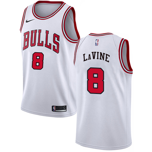 Nike Bulls #8 Zach LaVine White Youth NBA Swingman Association Edition Jersey - Click Image to Close