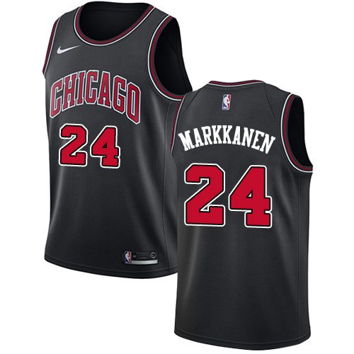 Nike Bulls #24 Lauri Markkanen Black Youth NBA Swingman Statement Edition Jersey - Click Image to Close