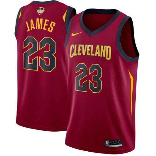 Nike Cavaliers #23 LeBron James Red The Finals Patch Youth NBA Swingman Icon Edition Jersey