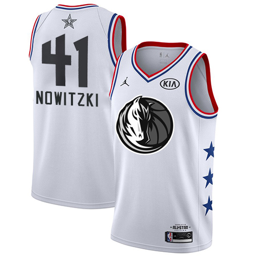 Nike Mavericks #41 Dirk Nowitzki White Youth NBA Jordan Swingman 2019 All-Star Game Jersey