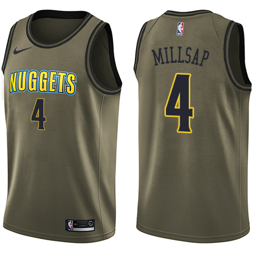 Nike Nuggets #4 Paul Millsap Green Salute to Service Youth NBA Swingman Jersey