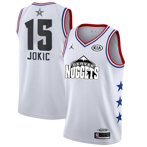 Nike Nuggets #15 Nikola Jokic White Youth NBA Jordan Swingman 2019 All-Star Game Jersey - Click Image to Close