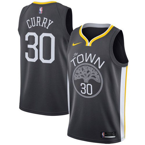 Nike Warriors #30 Stephen Curry Black Youth NBA Swingman Statement Edition Jersey