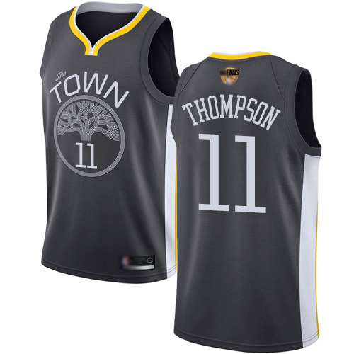 Warriors #11 Klay Thompson Black 2019 Finals Bound Youth Basketball Swingman Statement Edition Jersey