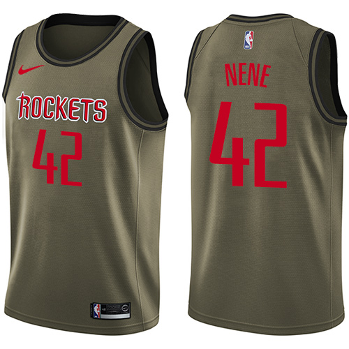 Nike Rockets #42 Nene Green Salute to Service Youth NBA Swingman Jersey