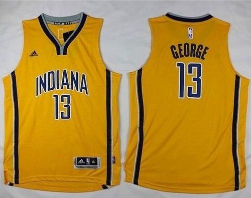 Pacers #13 Paul George Yellow Youth Stitched NBA Jersey