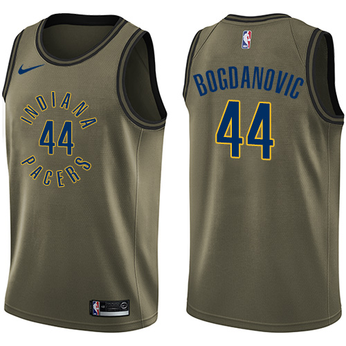 Nike Pacers #44 Bojan Bogdanovic Green Salute to Service Youth NBA Swingman Jersey