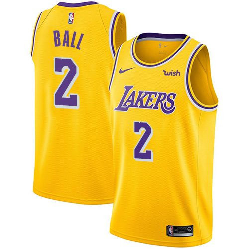 Nike Lakers #2 Lonzo Ball Gold Youth NBA Swingman Icon Edition Jersey