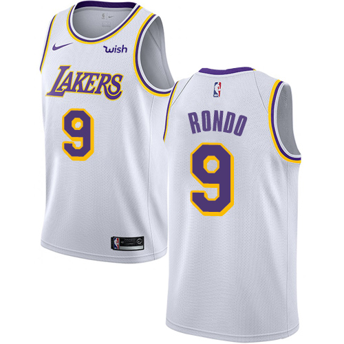 Nike Lakers #9 Rajon Rondo White Youth NBA Swingman Association Edition Jersey