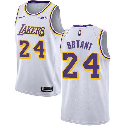 Nike Lakers #24 Kobe Bryant White Youth NBA Swingman Association Edition Jersey