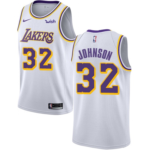 Nike Lakers #32 Magic Johnson White Youth NBA Swingman Association Edition Jersey