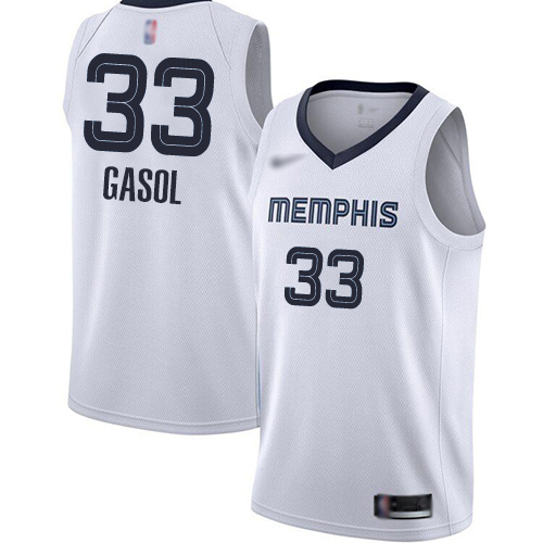 Grizzlies #33 Marc Gasol White Youth Basketball Swingman Association Edition Jersey