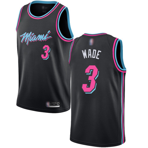 Heat #3 Dwyane Wade Black Youth Basketball Swingman City Edition 2018/19 Jersey