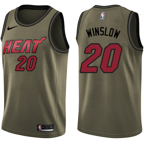 Nike Heat #20 Justise Winslow Green Salute to Service Youth NBA Swingman Jersey