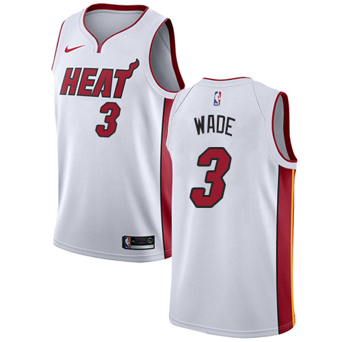 Nike Heat #3 Dwyane Wade White Youth NBA Swingman Association Edition Jersey