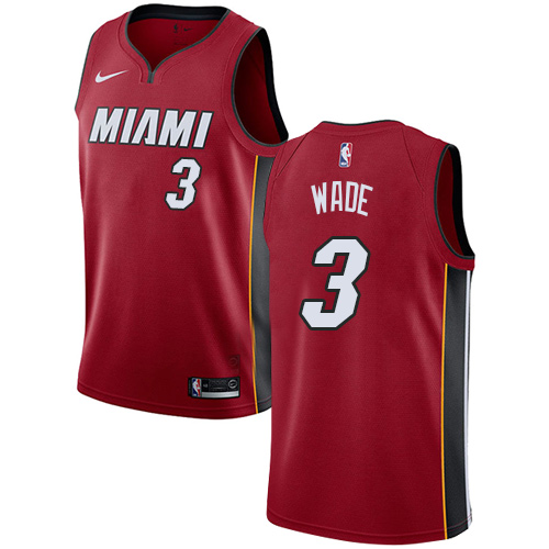 Nike Heat #3 Dwyane Wade Red Youth NBA Swingman Statement Edition Jersey