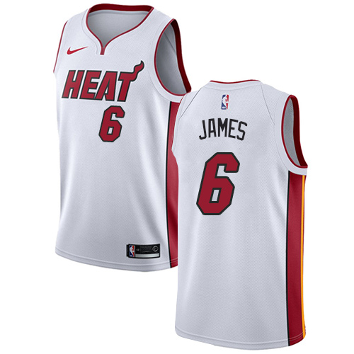 Nike Heat #6 LeBron James White Youth NBA Swingman Association Edition Jersey