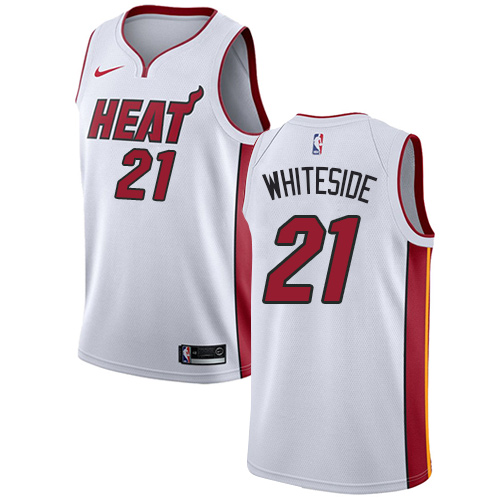 Nike Heat #21 Hassan Whiteside White Youth NBA Swingman Association Edition Jersey