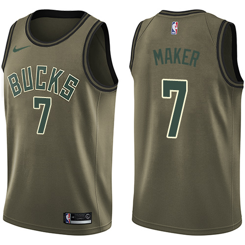 Nike Bucks #7 Thon Maker Green Salute to Service Youth NBA Swingman Jersey