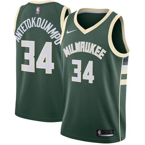 Nike Bucks #34 Giannis Antetokounmpo Green Youth NBA Swingman Icon Edition Jersey