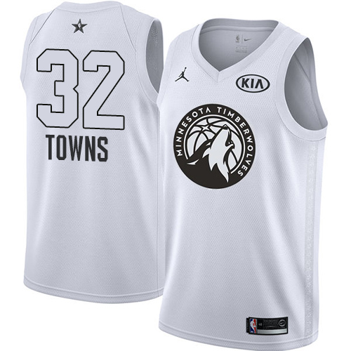 Nike Timberwolves #32 Karl-Anthony Towns White Youth NBA Jordan Swingman 2018 All-Star Game Jersey