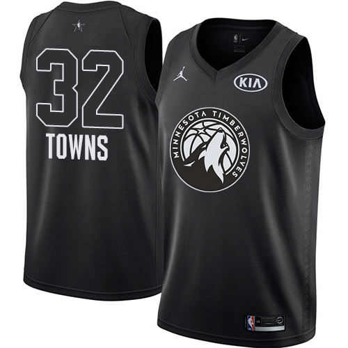 Nike Timberwolves #32 Karl-Anthony Towns Black Youth NBA Jordan Swingman 2018 All-Star Game Jersey