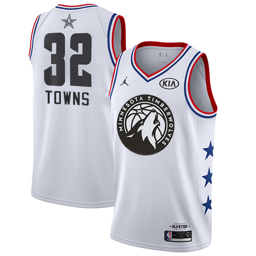 Nike Timberwolves #32 Karl-Anthony Towns White Youth NBA Jordan Swingman 2019 All-Star Game Jersey