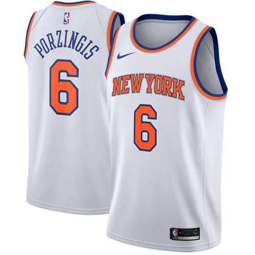 Nike Knicks #6 Kristaps Porzingis White Youth NBA Swingman Association Edition Jersey