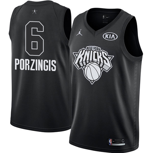 Nike Knicks #6 Kristaps Porzingis Black Youth NBA Jordan Swingman 2018 All-Star Game Jersey