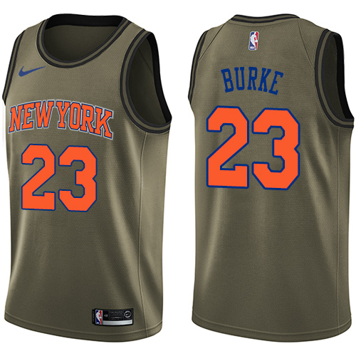 Nike Knicks #23 Trey Burke Green Youth NBA Swingman Salute to Service Jersey - Click Image to Close