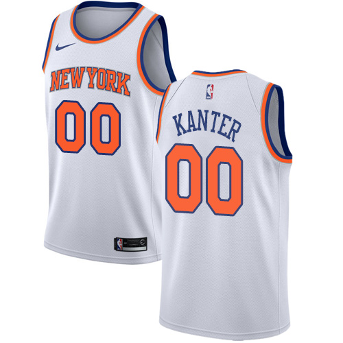 Nike Knicks #00 Enes Kanter White Youth NBA Swingman Association Edition Jersey