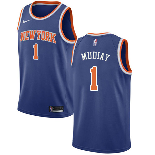 Nike Knicks #1 Emmanuel Mudiay Blue Youth NBA Swingman Icon Edition Jersey