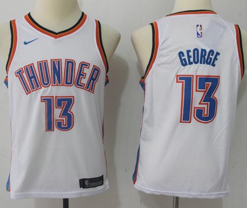 Nike Thunder #13 Paul George White Youth NBA Swingman Association Edition Jersey