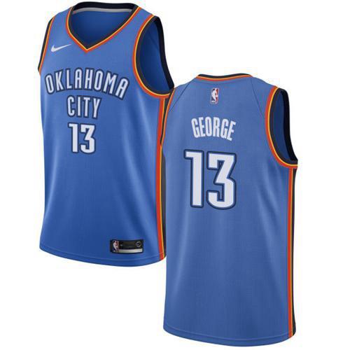 Nike Thunder #13 Paul George Blue Youth NBA Swingman Icon Edition Jersey - Click Image to Close