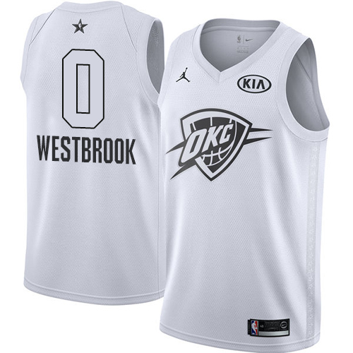 Nike Thunder #0 Russell Westbrook White Youth NBA Jordan Swingman 2018 All-Star Game Jersey