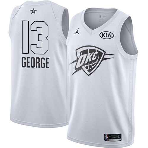 Nike Thunder #13 Paul George White Youth NBA Jordan Swingman 2018 All-Star Game Jersey