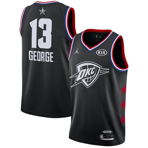 Nike Thunder #13 Paul George Black Youth NBA Jordan Swingman 2019 All-Star Game Jersey - Click Image to Close