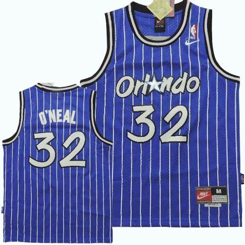 Magic #32 Shaquille O'Neal Blue Nike Throwback Stitched Youth NBA Jersey - Click Image to Close