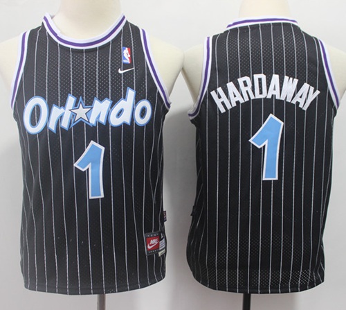 Nike Magic #1 Penny Hardaway Black Strip Throwback Youth NBA Jersey