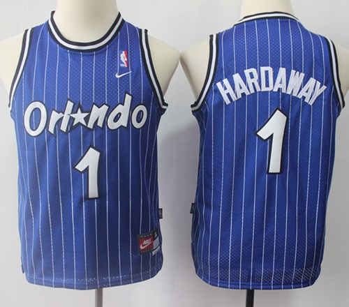 Nike Magic #1 Penny Hardaway Blue Strip Throwback Youth NBA Jersey