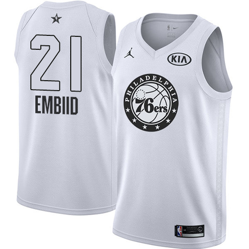 Nike 76ers #21 Joel Embiid White Youth NBA Jordan Swingman 2018 All-Star Game Jersey