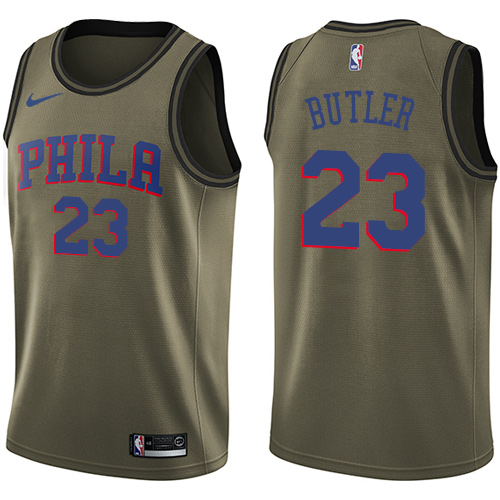 Nike 76ers #23 Jimmy Butler Green Youth NBA Swingman Salute to Service Jersey