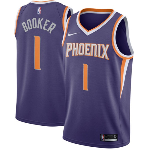 Nike Suns #1 Devin Booker Purple Youth NBA Swingman Icon Edition Jersey