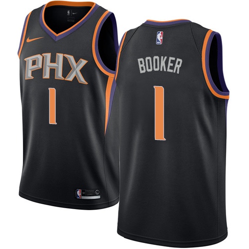 Nike Suns #1 Devin Booker Black Youth NBA Swingman Statement Edition Jersey