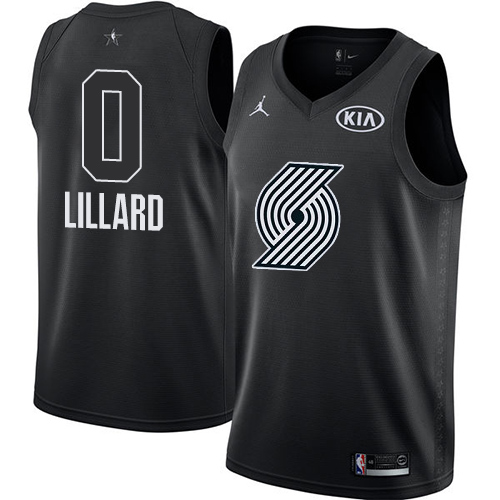 Nike Blazers #0 Damian Lillard Black Youth NBA Jordan Swingman 2018 All-Star Game Jersey - Click Image to Close