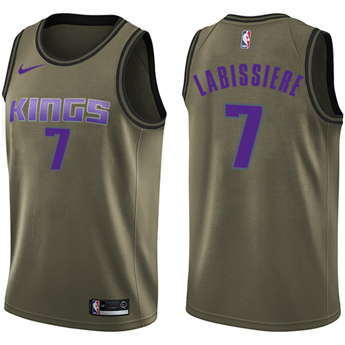 Nike Kings #7 Skal Labissiere Green Salute to Service Youth NBA Swingman Jersey - Click Image to Close