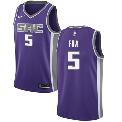 Nike Kings #5 De'Aaron Fox Purple Youth NBA Swingman Icon Edition Jersey