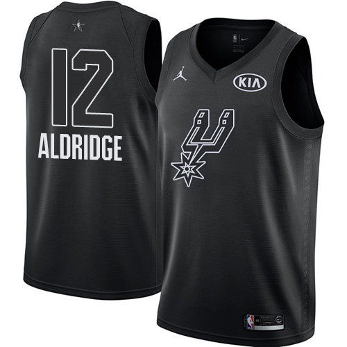 Nike Spurs #12 LaMarcus Aldridge Black Youth NBA Jordan Swingman 2018 All-Star Game Jersey