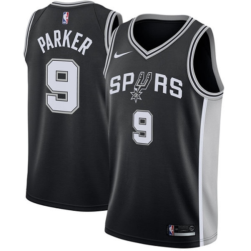 Nike Spurs #9 Tony Parker Black Youth NBA Swingman Icon Edition Jersey