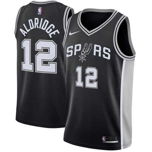 Nike Spurs #12 LaMarcus Aldridge Black Youth NBA Swingman Icon Edition Jersey